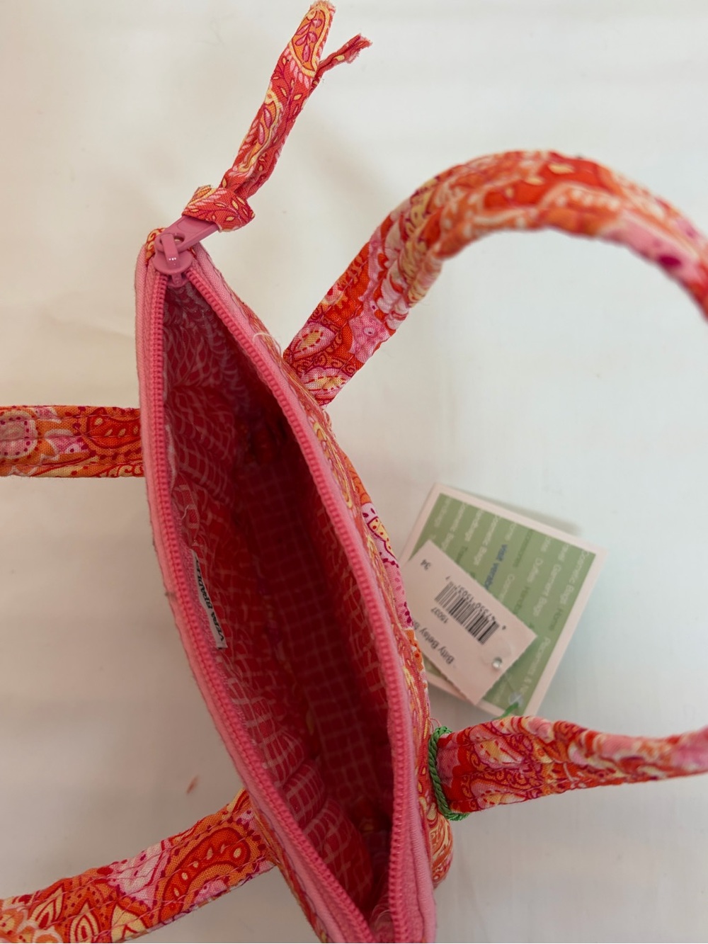 Vera Bradley Vintage Bitty Betsy Sherbet Pink & Orange Paisley Quilted Tote - Picture 6 of 8